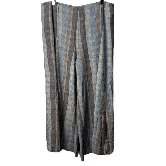 Adolfo Dominguez Brown Wool Blend Split Leg Wide Leg Trousers Offic Siren Size 1 - Picture 1 of 10